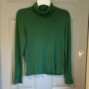 Green Turtleneck Long Sleeve Top